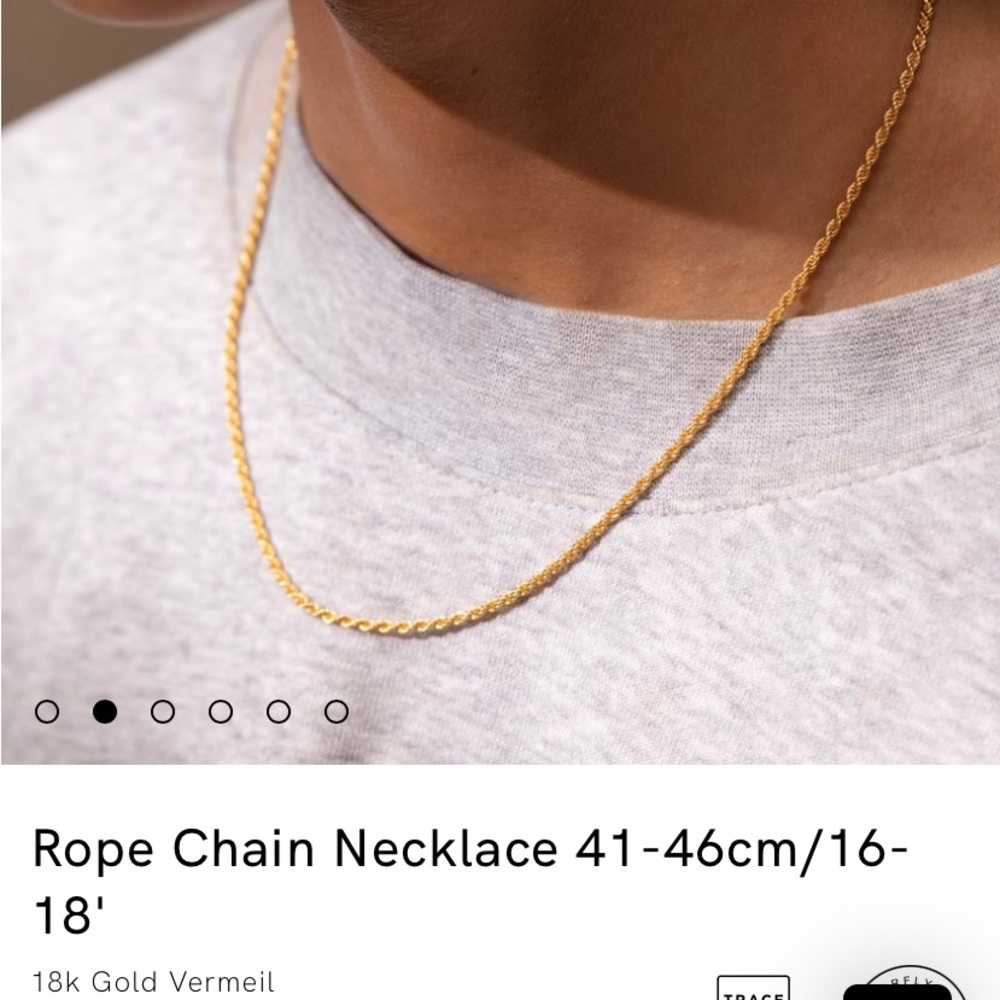 Monica Vinader Rope Chain Necklace 18kt Gold Vermeil